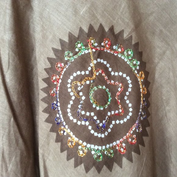 Funky People NWT Multicolor Embroidered Metallic Stitch Celestial Skirt Medium - Picture 2 of 9